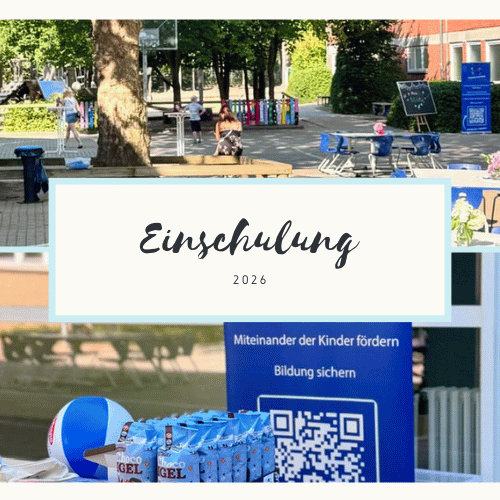 Einschulung 2026 an der Grundschule Oldenstadt mit Schulhof, Verpflegungsstand und Glücksrad des Fördervereins