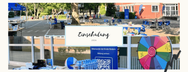Einschulung 2026 an der Grundschule Oldenstadt mit Schulhof, Verpflegungsstand und Glücksrad des Fördervereins