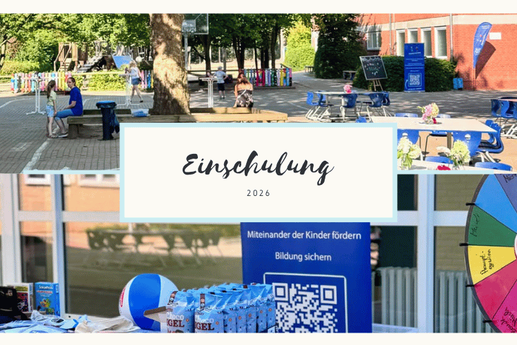 Einschulung 2026 an der Grundschule Oldenstadt mit Schulhof, Verpflegungsstand und Glücksrad des Fördervereins